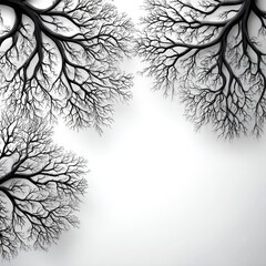 Fototapeta premium Black tree branches on white background