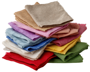 Colorful fabric scrap pile textile material cotton cloth sewing supply craft fabric assorted color textured surface creative project hobby cheerful mood