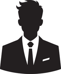 Man in Suit Silhouette Vector