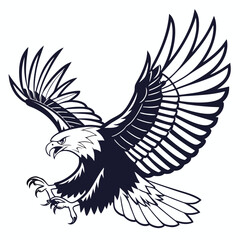 Obraz premium A powerful and majestic eagle illustration in flight preparing for a landing