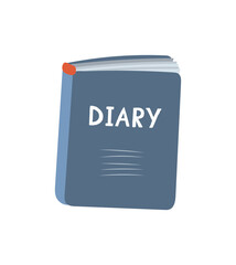 Diary icon in flat style on a white background for web design