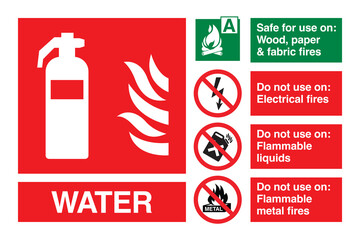 Water Fire Extinguisher Sign Vector