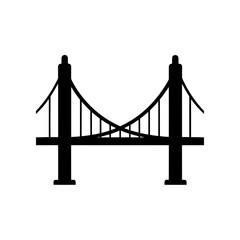 Silhouette of a bridge on transparent background