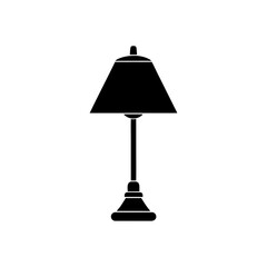 Simple table lamp art on transparent background silhouette