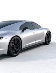 Fototapeta premium Sleek silver electric car design