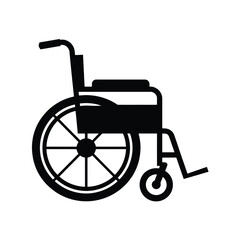 Fototapeta premium Simple black silhouette of a wheelchair