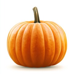 Obraz premium Orange Pumpkin Isolated on White Background. Halloween Concept. Autumn Harvest Clip Art. Pumpkin with Clipping Path. Fall Season Decoration Design.
