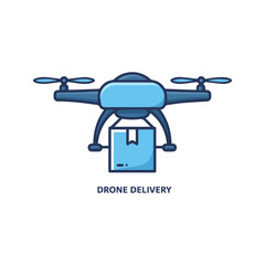 Modern Drone Delivering Package Innovation in Logistics and Transportation Technology Revolutionizing E-commerce Last Mile Solutions