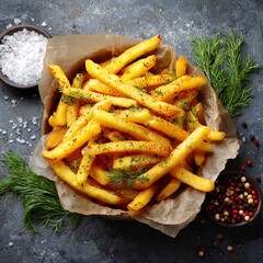 french fries with spices 