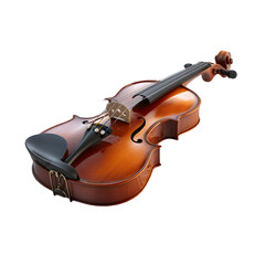 Obraz premium Antique wooden violin with a rich brown varnish isolated on transparent background