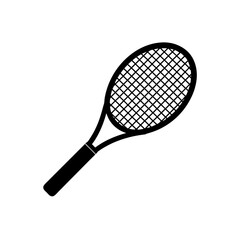 Isolated tennis racket on transparent background silhouette