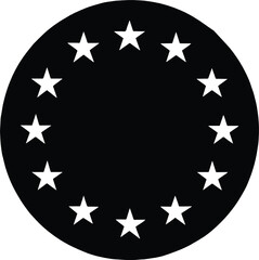 American patriotic symbol with stars in a circle