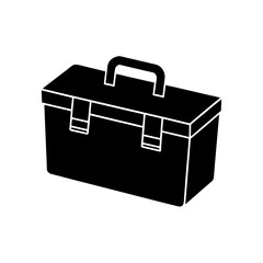 Isolated toolbox icon on transparent background silhouette