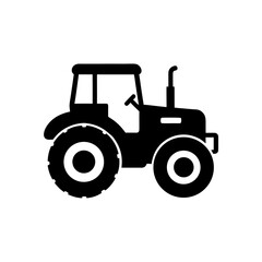 Tractor silhouette art on transparent background