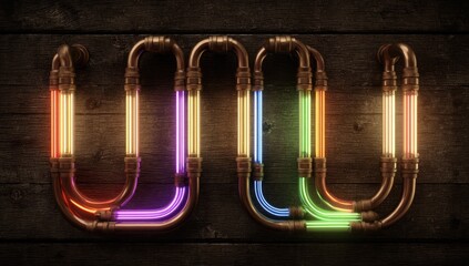 Obraz premium Colorful, glowing, stylized letters 