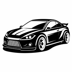 Obraz premium Car Design vector clean black silhouette design white background