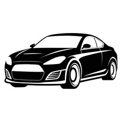 Car Design vector clean black silhouette design white background