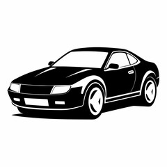 Fototapeta premium Car Design vector clean black silhouette design white background