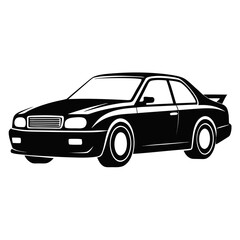 Fototapeta premium Car Design vector clean black silhouette design white background