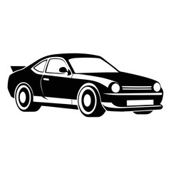 Car Design vector clean black silhouette design white background
