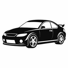 Car Design vector clean black silhouette design white background