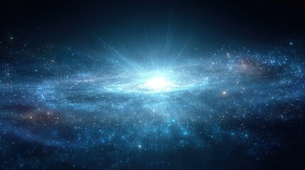 Fototapeta premium Stunning Deep Space Galaxy Featuring Celestial Bodies and Bright Nebula Clusters for Science and Astronomy Concepts