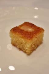 Egyptian dessert: basbousa in Doha, Qatar