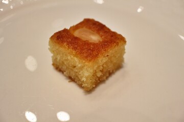 Egyptian dessert: basbousa in Doha, Qatar