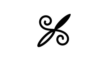 Nsa Ko Na Nsa Aba symbol, black isolated silhouette