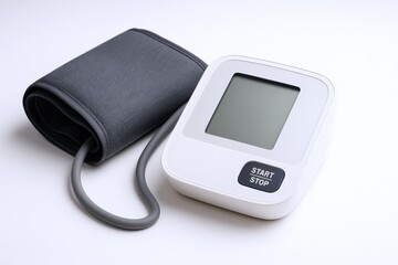 Digital Blood Pressure Monitor Isolated on White Background for Healthcare and Medical Concepts