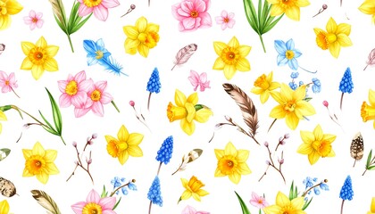 Obraz premium Spring flower pattern (1)