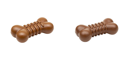 Interactive dog toys durable chew bones for pets home product indoor playful concept. Cut out PNG set