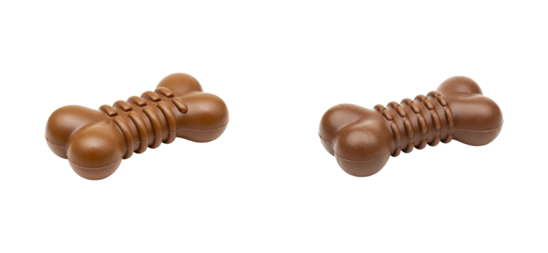 Interactive dog toys durable chew bones for pets home product indoor playful concept. Cut out PNG set