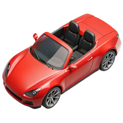 Red convertible sports car isolated on transparent background