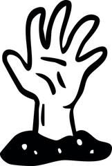 Zombie Hand icon. Happy Halloween. Vector Illustration