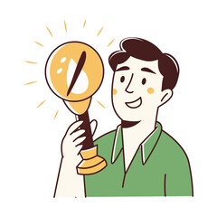 A drawing style icon showing trophy
