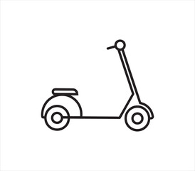 Minimalist line art of an electric scooter symbol of urban mobility and sustainable transportation on clean white background