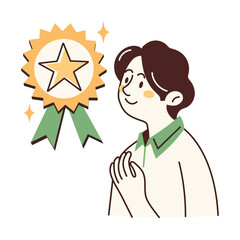 A doodle style icon representing winner badge
