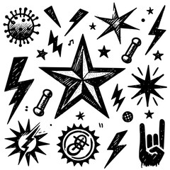 Retro Vibes: Cassette & Crossbones, Bold monochrome designs for edgy themes