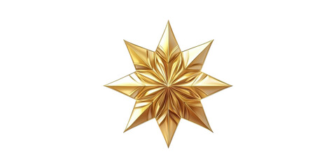 Obraz premium Golden Geometric Star Ornament. Symbol Of Elegance And Luxury Design Isolated On Transparent Background