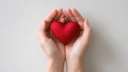 Obraz premium Heart held in hands: a symbol of loving care and love