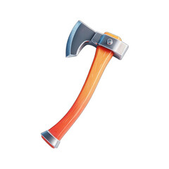 Orange-handled axe, angled view