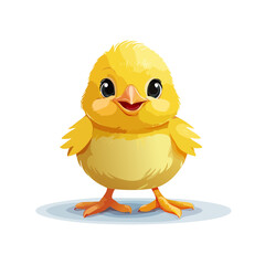 Cute Yellow Baby Chick Illustration Springtime Hatchling Happy Little Fowl Cartoon Bird