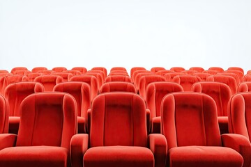 Naklejka premium Rows of red cinema seats
