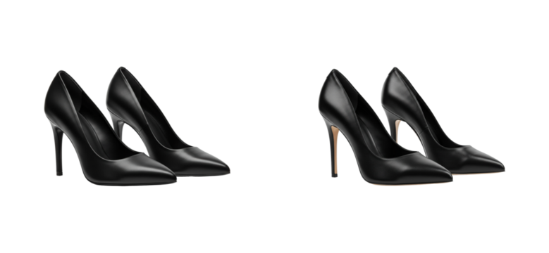 Elegant black high heels fashion event product studio sophistication and style. Cut out PNG set