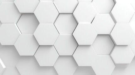 Naklejka premium Abstract White Hexagonal Pattern Background: Modern Minimalist Design for Creative Projects and Technological Concepts