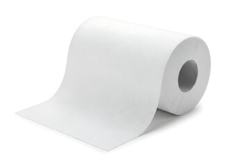 Fototapeta premium Toilet paper roll isolated on white background for hygiene and sanitation