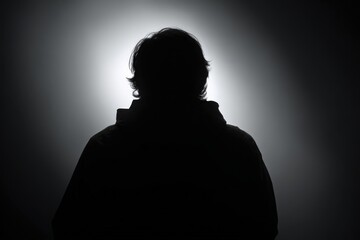 Silhouette of a Person Against a Light Background, Representing Anonymity, Mystery, or Identity