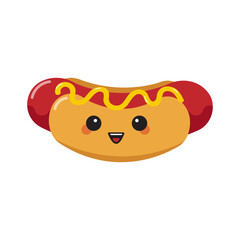 Naklejka premium Cute Hotdog Icon