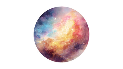 Celestial Orb Cosmic Nebula Watercolor Galaxy Starscape